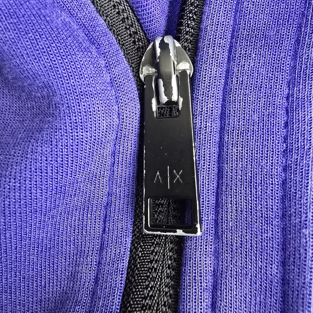 Armani Exchange Men’s XL Dark Purple Long Sleeve Zip-Up Lightweight Jacket - Picture 7 of 8